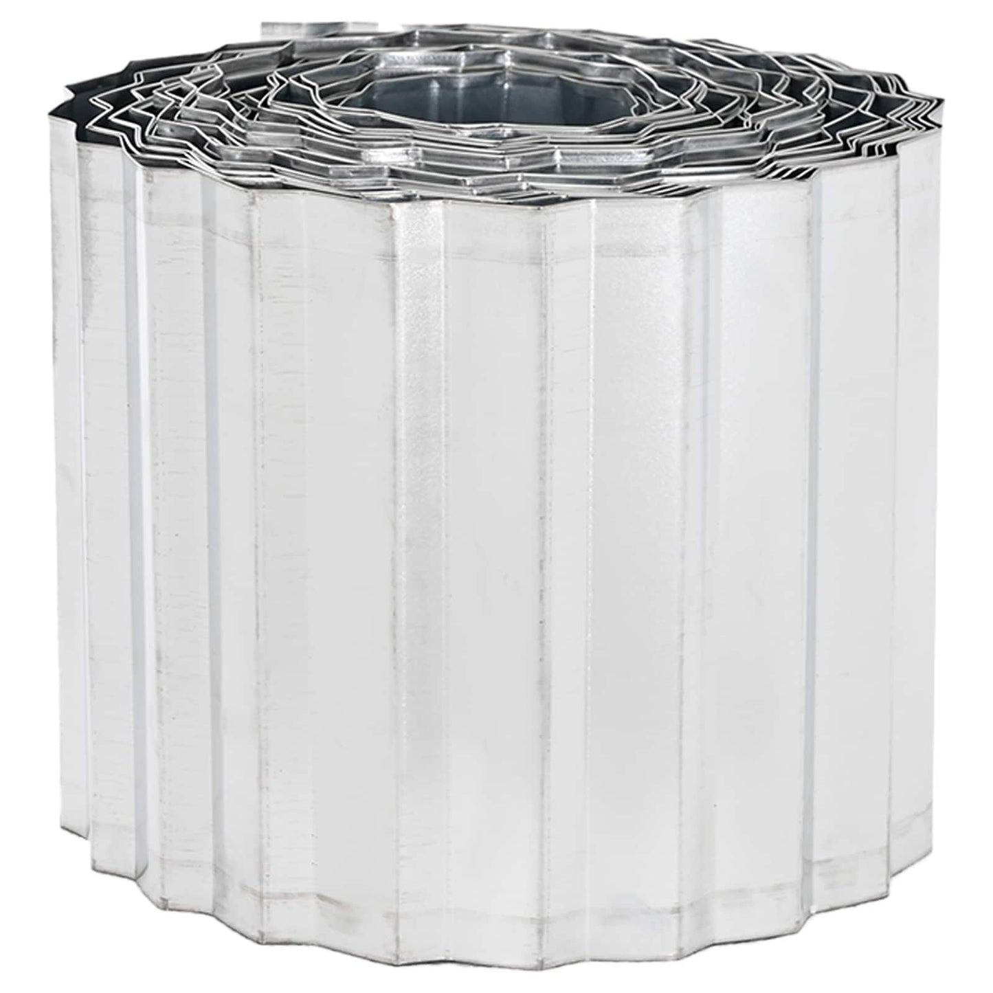 Plænekant 10 m x 25 cm Galvaniseret stål Sølv