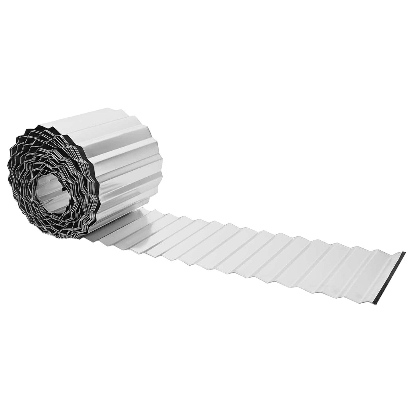 Plænekant 20 m x 25 cm Galvaniseret stål Sølv