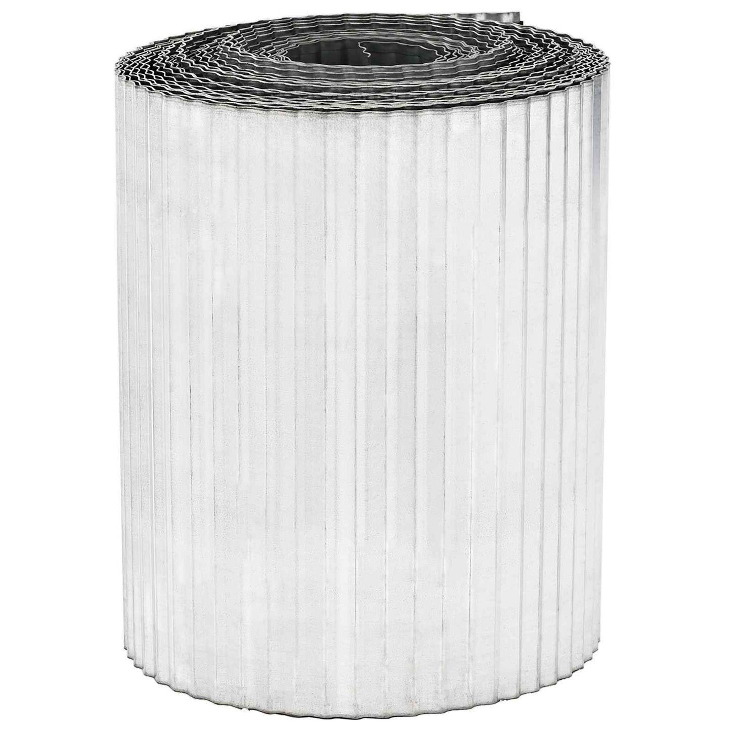 Plænekant 20 m x 15 cm Galvaniseret stål Sølv