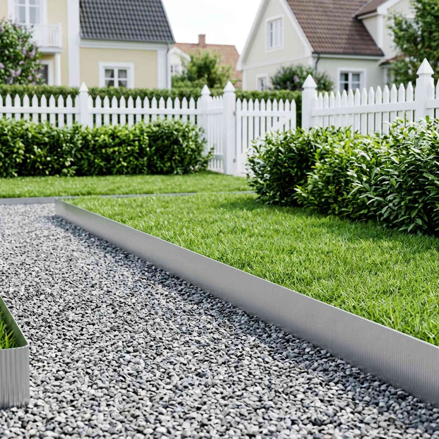 Plænekant 20 m x 30 cm Galvaniseret stål Sølv