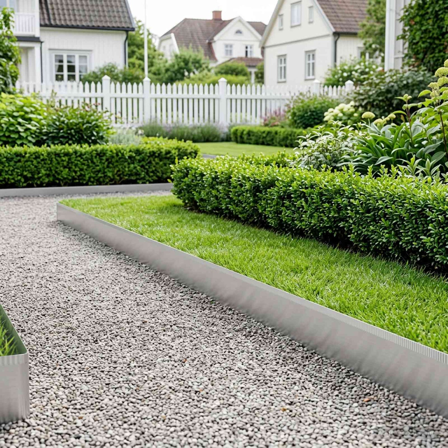 Plænekant 5 m x 10 cm Galvaniseret stål Sølv