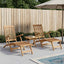 Foldestol med bord 2 pcs Naturfarvet Massiv Teaktræ