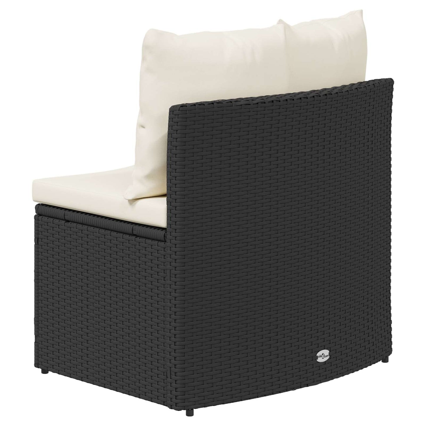 Sofa Sæt 2 pcs Sort Massiv akacietræ og poly rattang