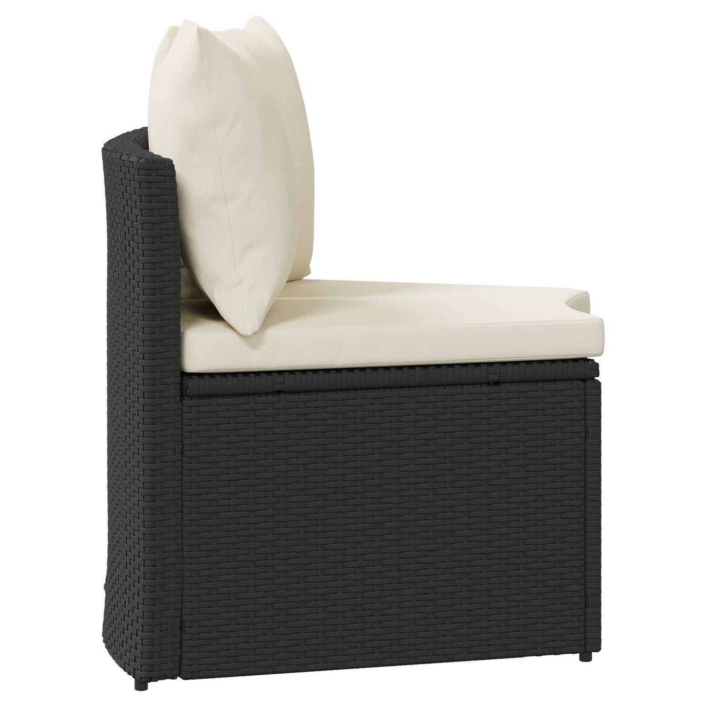 Sofa Sæt 2 pcs Sort Massiv akacietræ og poly rattang