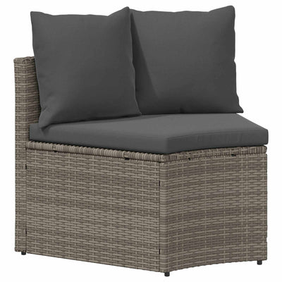 Sofa Sæt 2 pcs Grå Massiv akacietræ og poly rattang