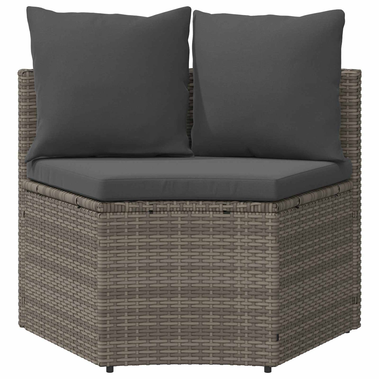 Sofa Sæt 2 pcs Grå Massiv akacietræ og poly rattang
