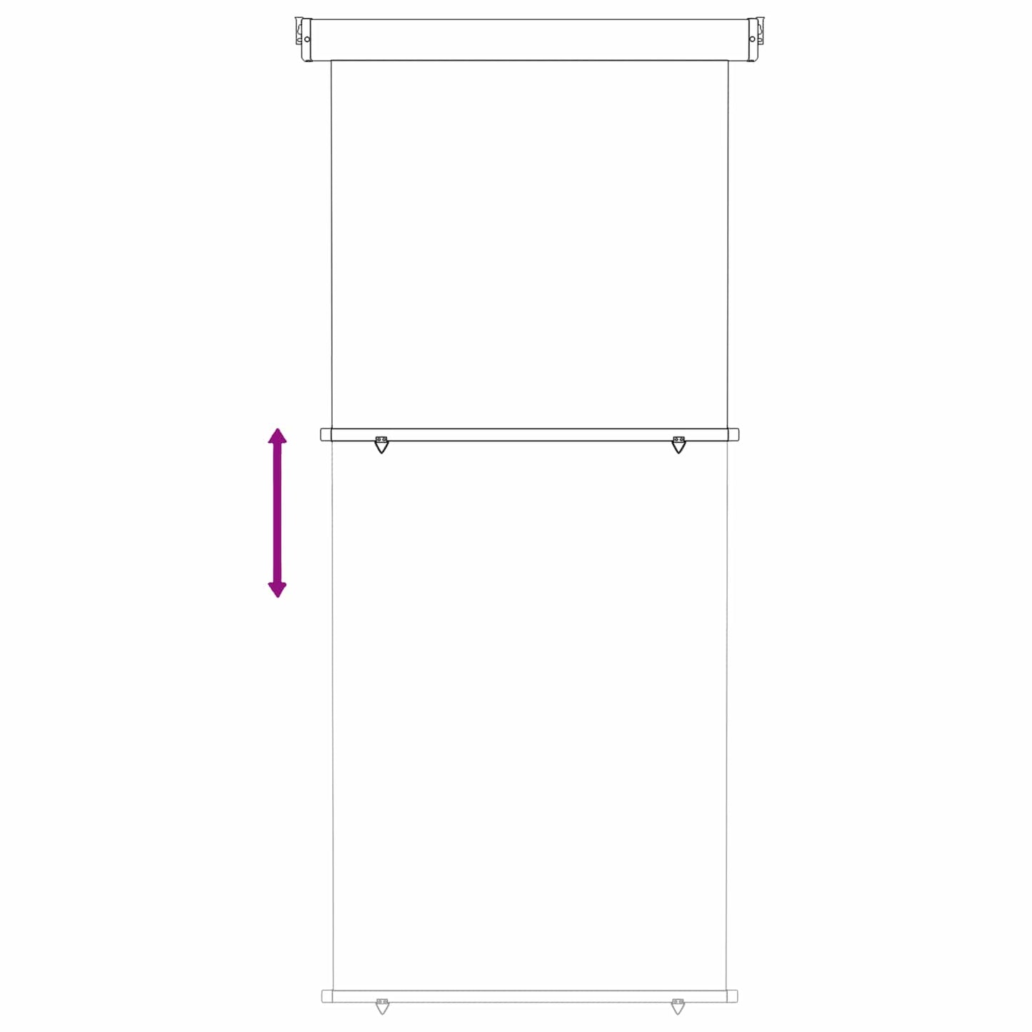 Balkon Sideskærm 100 x 250 cm 100% polyester jern stål Antracit