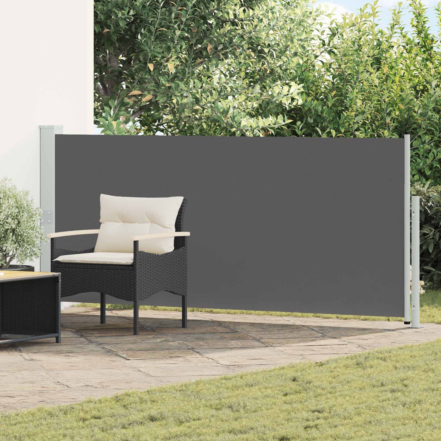 Udtrækkeligt side-markise 140 x 300 cm Polyester Rektangulær