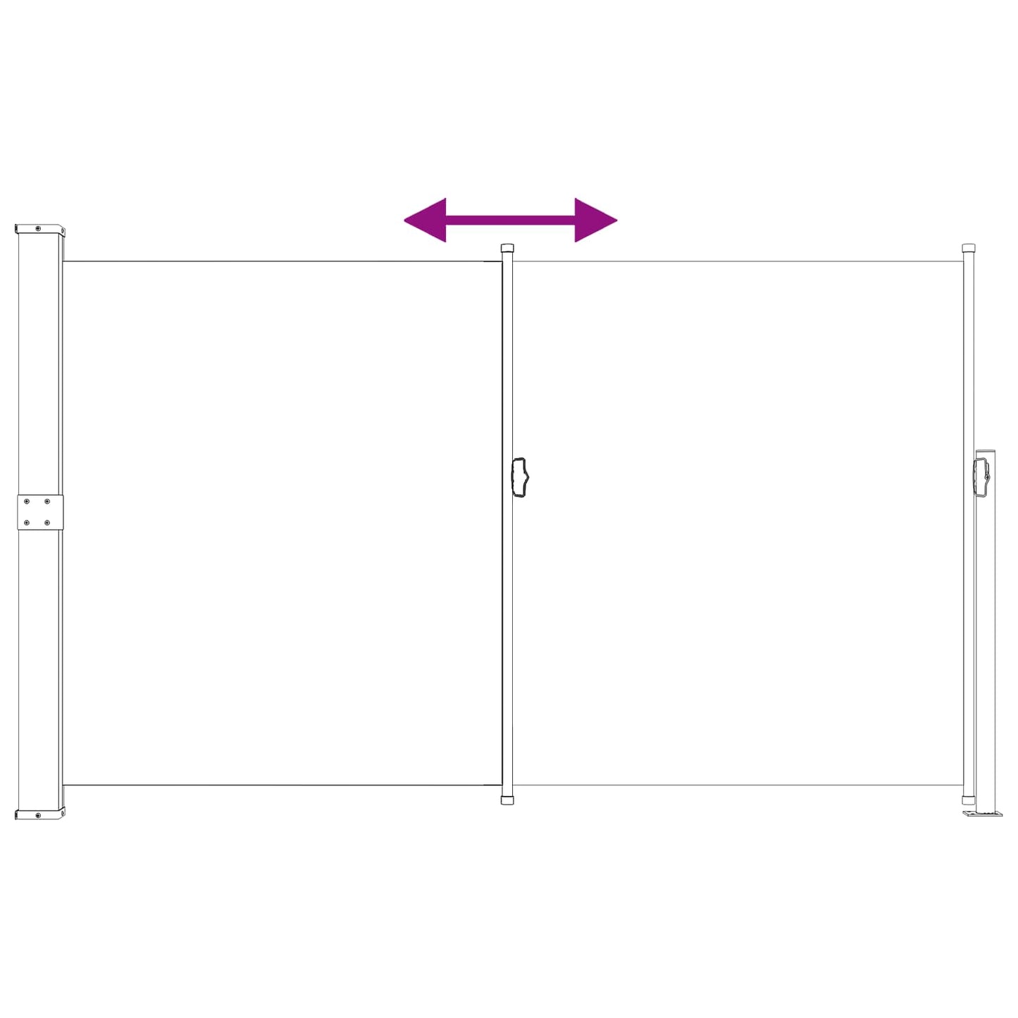Udtrækkeligt side-markise 180 x 300 cm Polyester Rektangulær