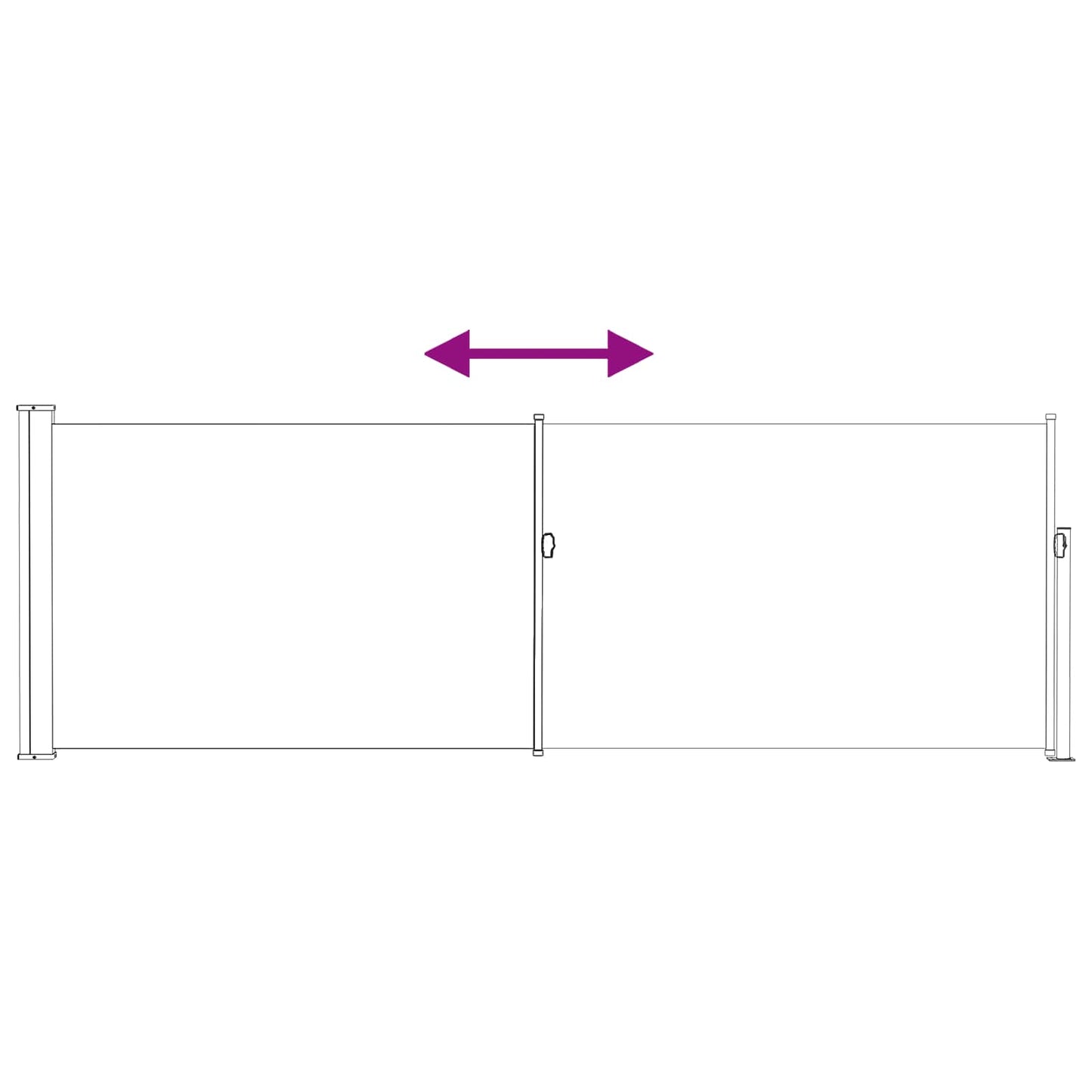 Udtrækkeligt side-markise 500 x 100 cm Polyester Rektangulær