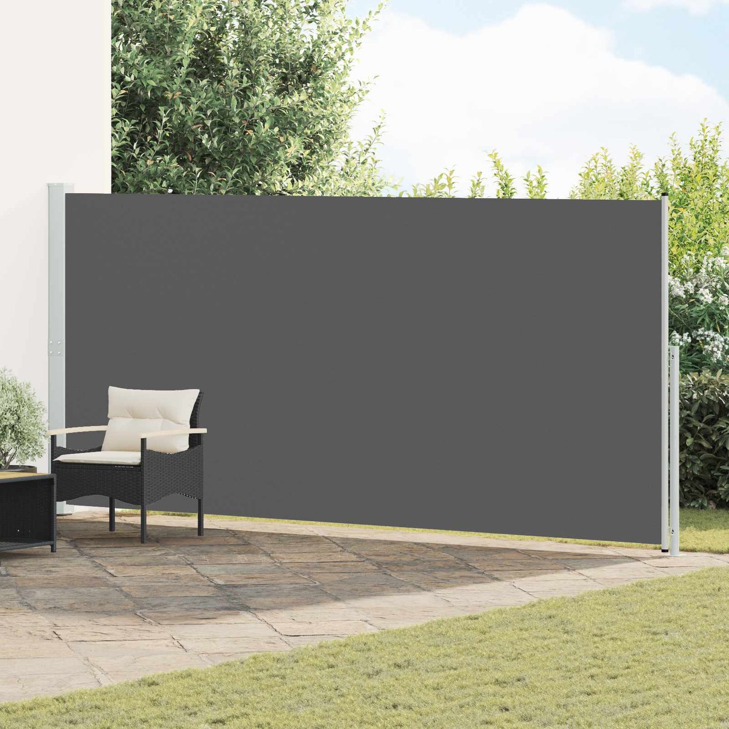 Udtrækkeligt side-markise 200 x 600 cm Polyester Rektangulær