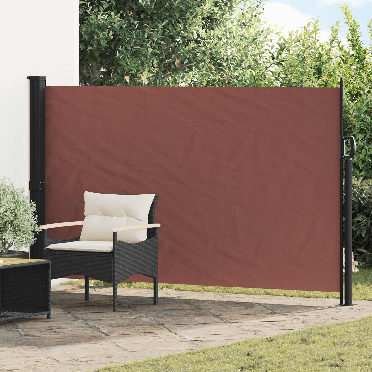 Udtrækkeligt side-markise Brun 300 x 170 cm Polyester
