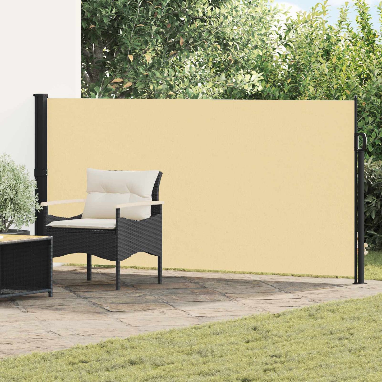 Udtrækkeligt side-markise Sandfarvet 300 x 170 cm Polyester