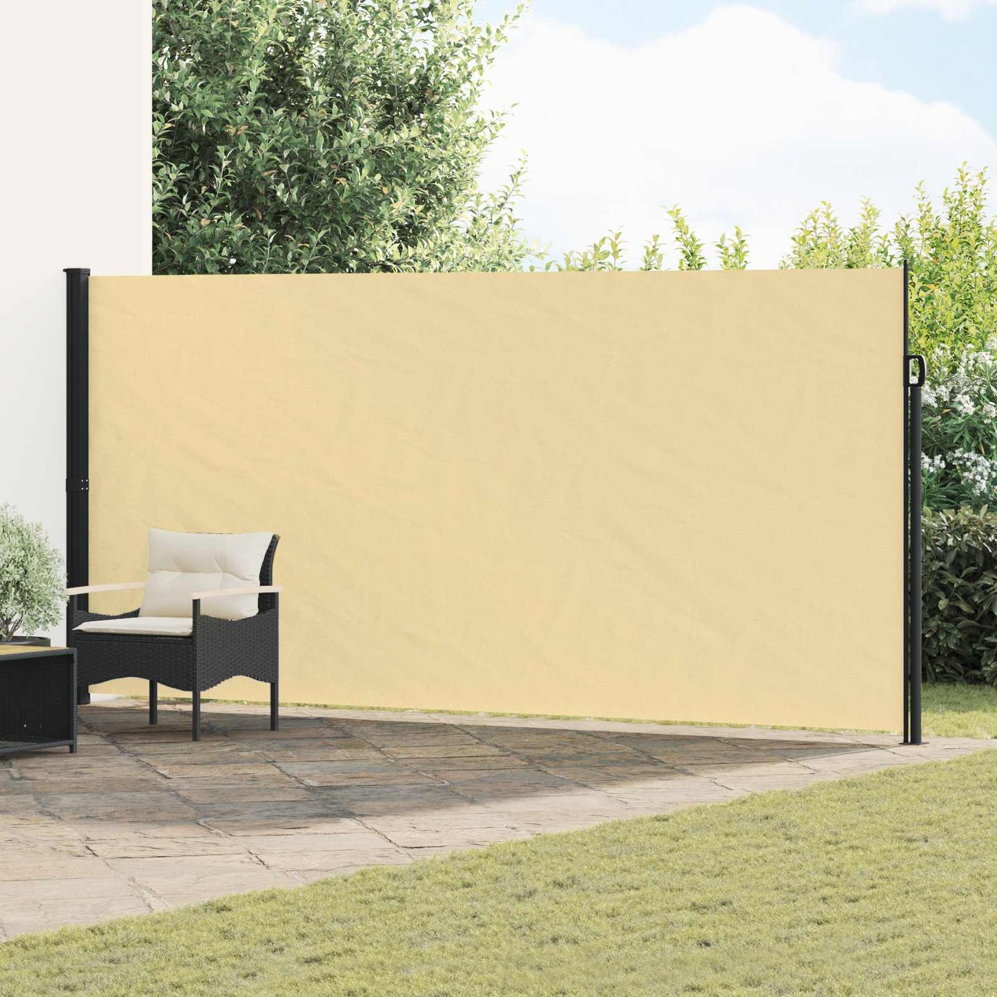 Udtrækkeligt side-markise Sandfarvet 300 x 200 cm Polyester