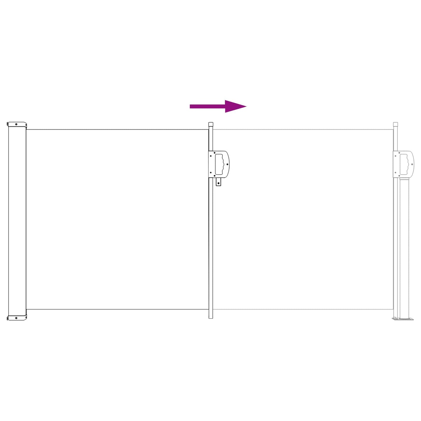 Udtrækkeligt side-markise Grå 500 x 100 cm Polyester