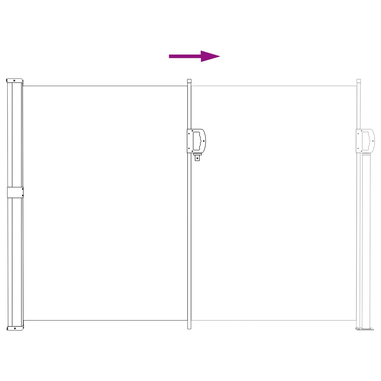 Udtrækkeligt side-markise Grå 500 x 120 cm Polyester