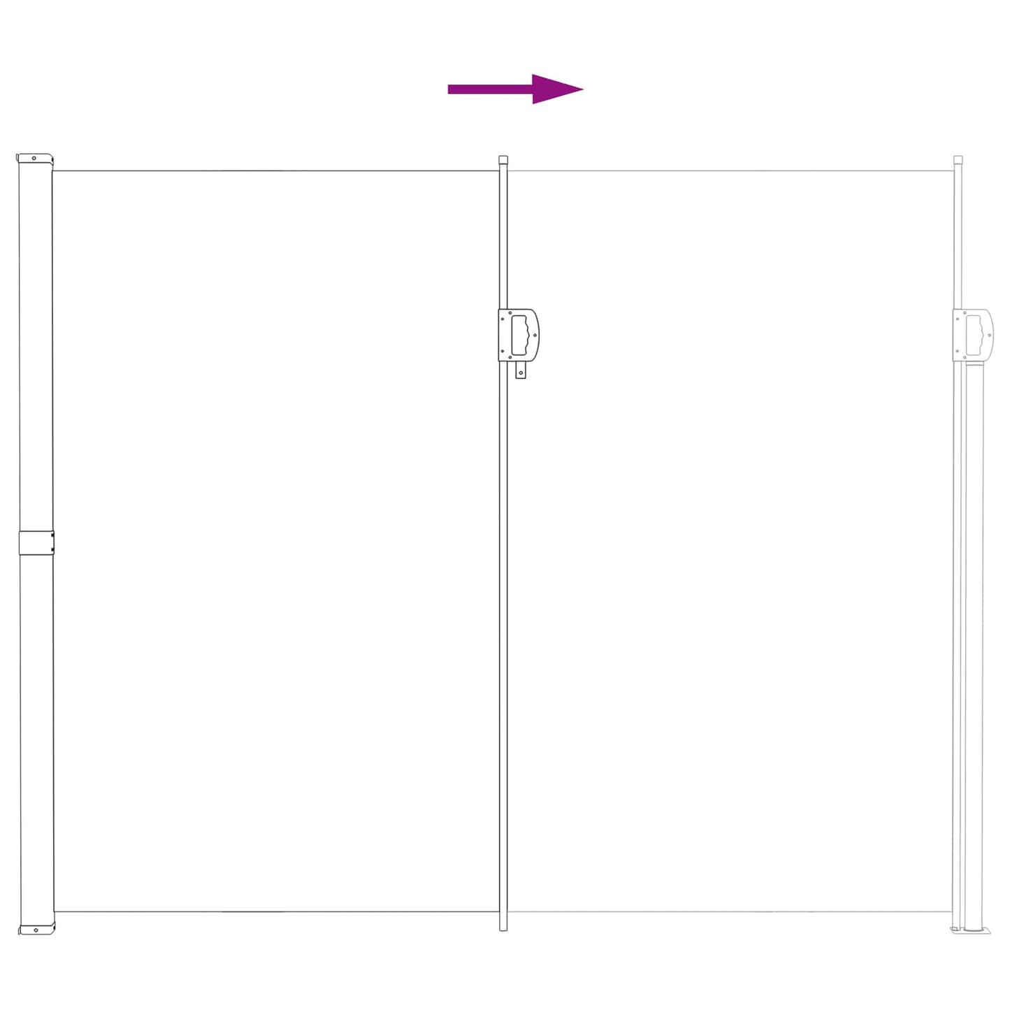 Udtrækkeligt side-markise Grå 500 x 180 cm Polyester