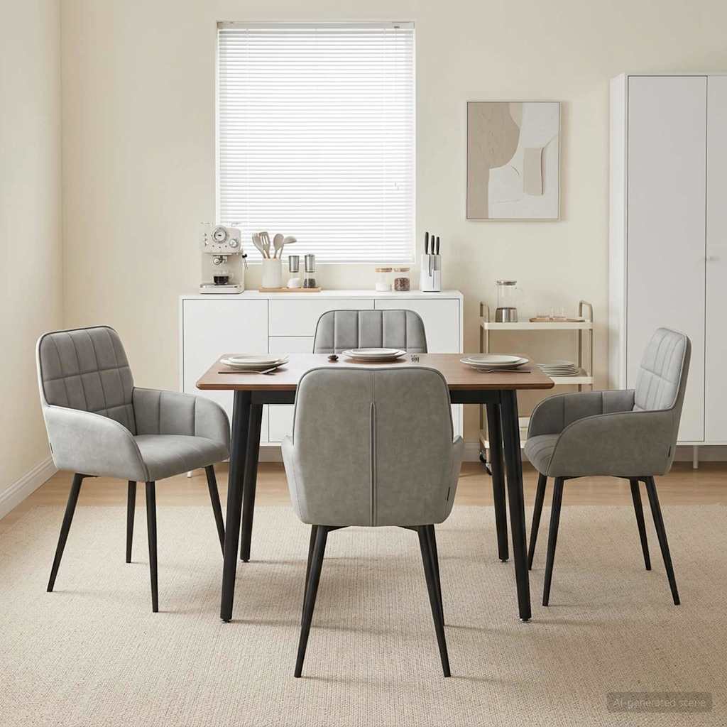 Spisestole 4 pcs Fløjl Lysegrå 57 x 50 x 85 cm