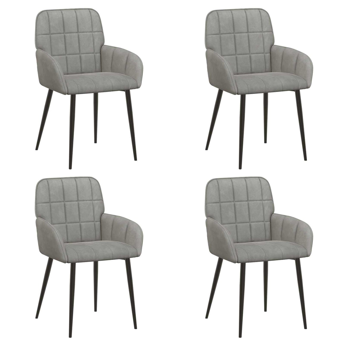 Spisestole 4 pcs Fløjl Lysegrå 57 x 50 x 85 cm