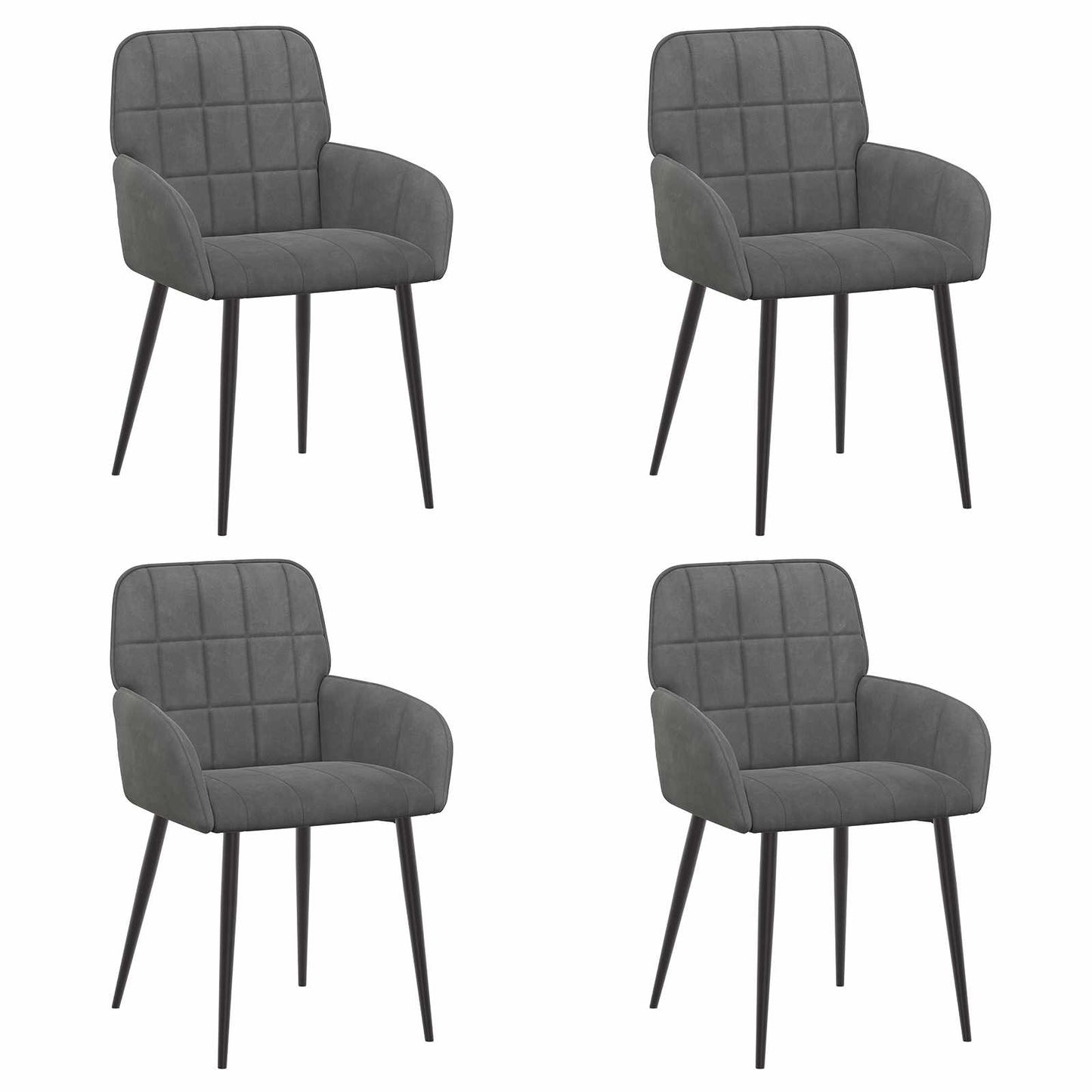 Spisestole 4 pcs Fløjl Mørkegrå 57 x 50 x 85 cm