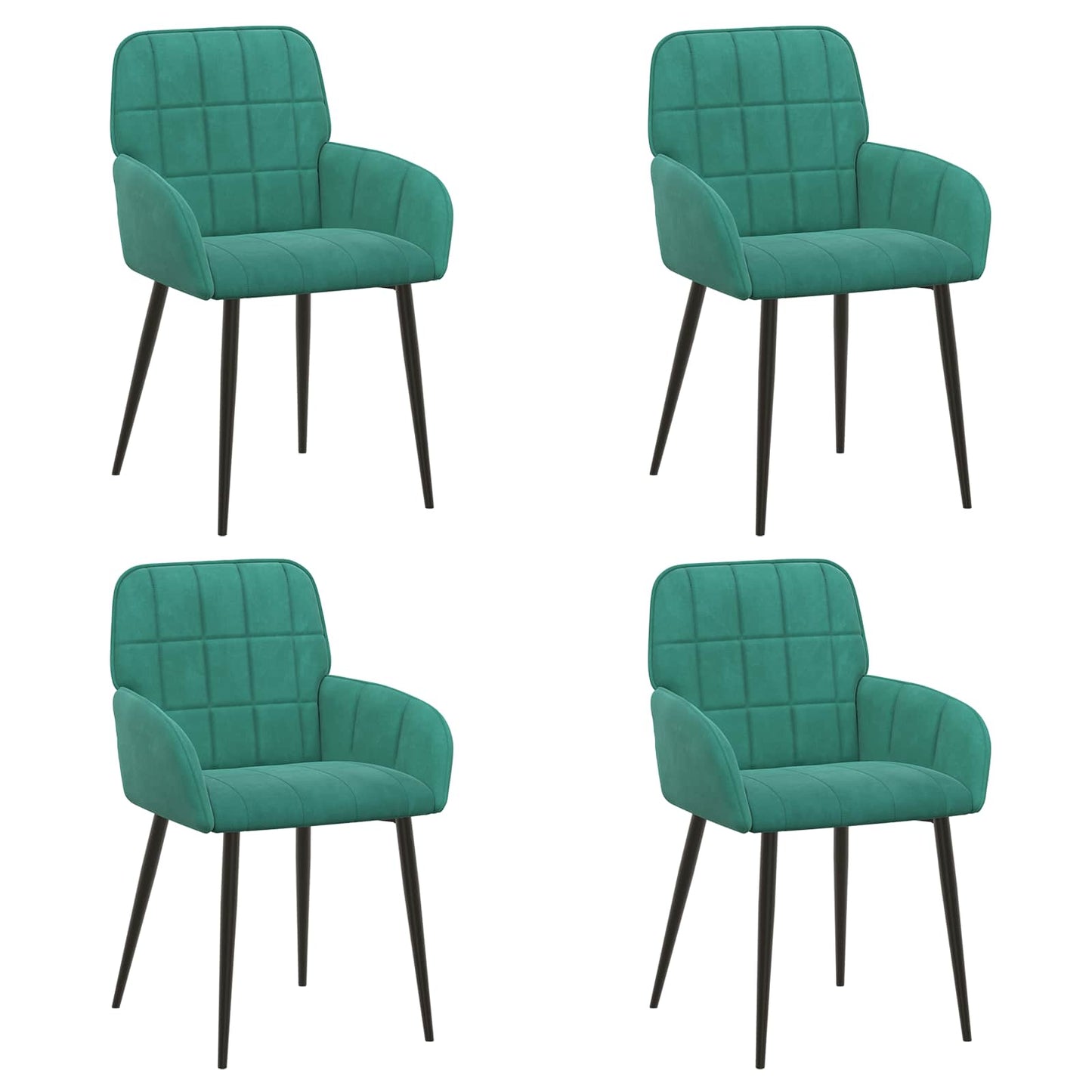 Spisestole 4 pcs Fløjl Turkis 57 x 50 x 85 cm