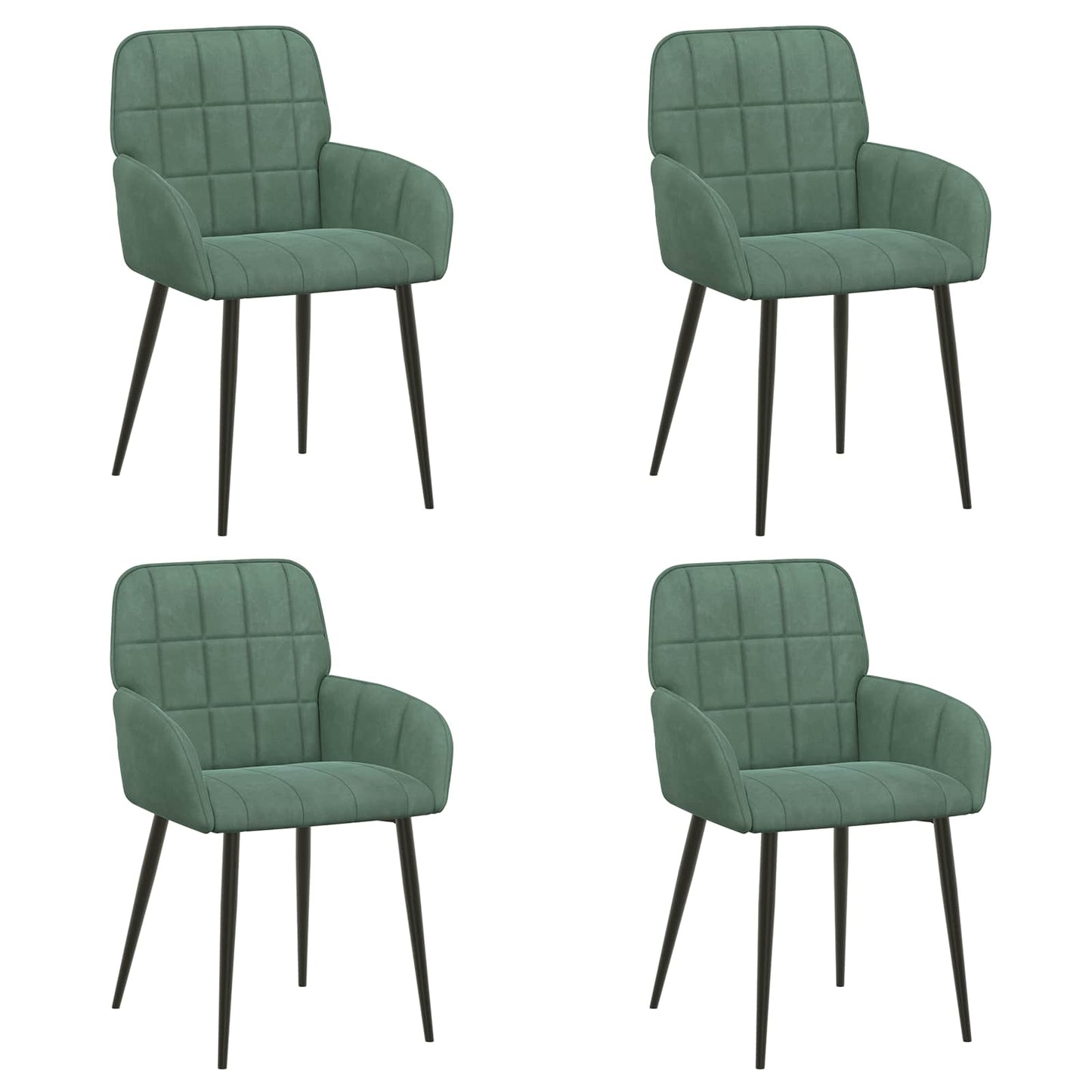 Spisestole 4 pcs Fløjl Havgrøn 57 x 50 x 85 cm