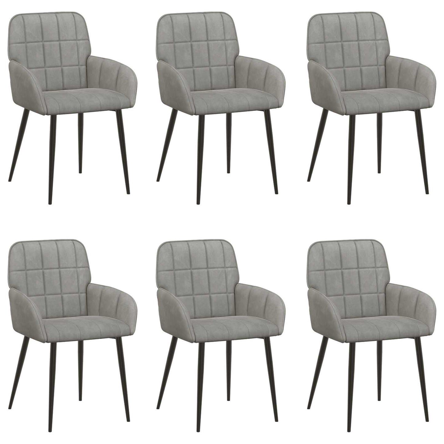 Spisestole 6 pcs Fløjl Lysegrå 57 x 50 x 85 cm