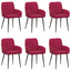 Spisestole 6 pcs Fløjl Vinrød 57 x 50 x 85 cm