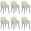 Spisestole 6 pcs Fløjl Cremefarvet 57 x 50 x 85 cm