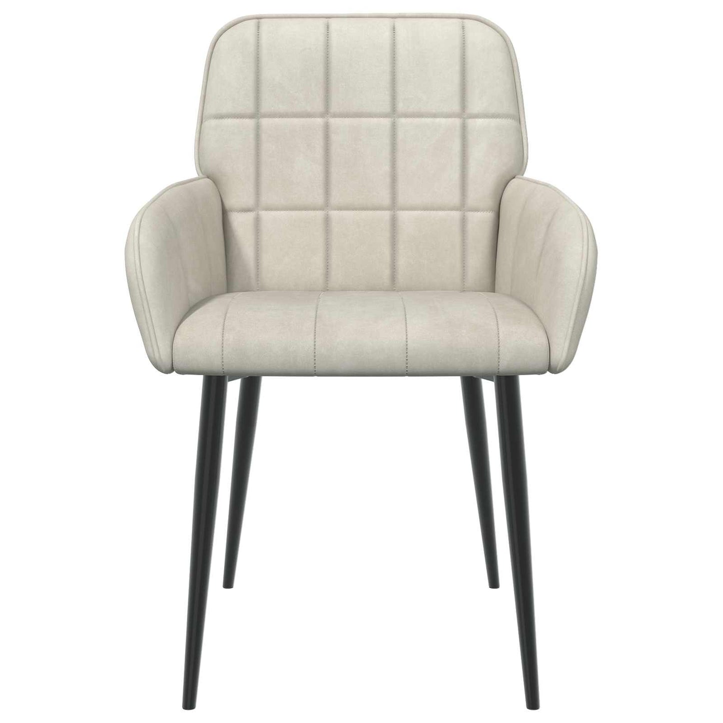 Spisestole 6 pcs Fløjl Cremefarvet 57 x 50 x 85 cm