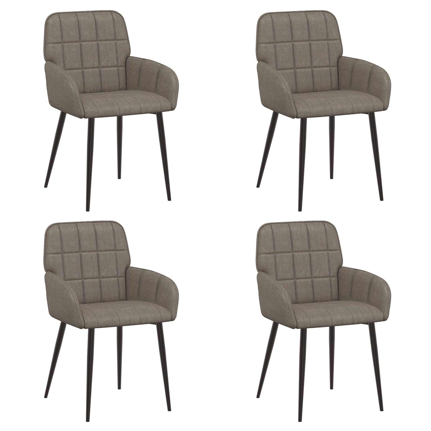 Spisestole 4 pcs Kunstlæder Grå 57 x 50 x 85 cm