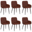 Spisestole 6 pcs Kunstlæder Skinnende Brun 57 x 50 x 85 cm