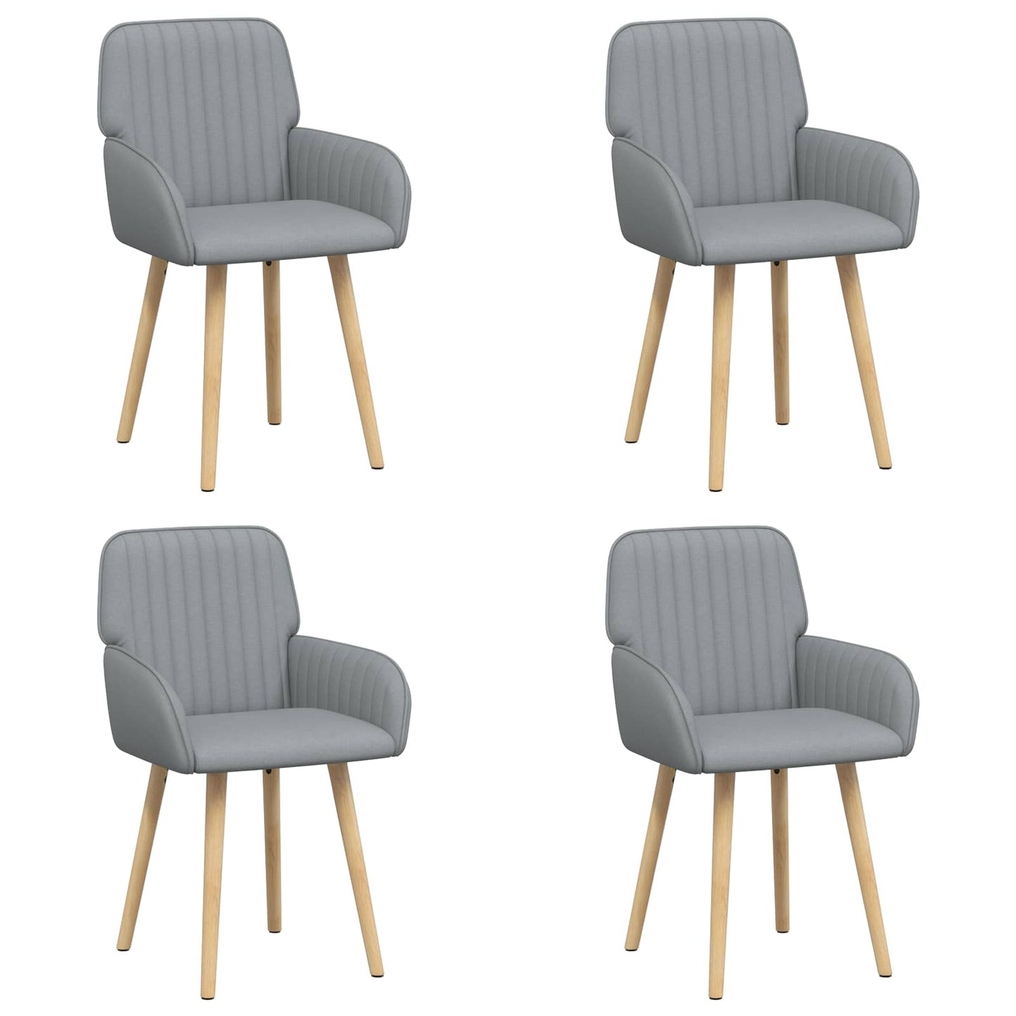 Spisestole 4 pcs Stof Lysegrå 56,5 x 50 x 87,5 cm