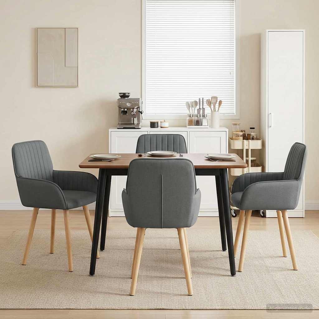 Spisestole 4 pcs Stof Mørkegrå 56,5 x 50 x 87,5 cm