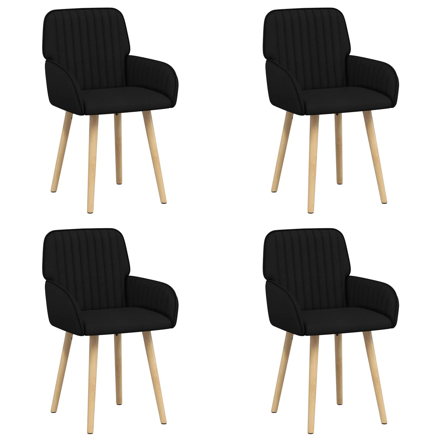 Spisestole 4 pcs Stof Sort 56,5 x 50 x 87,5 cm
