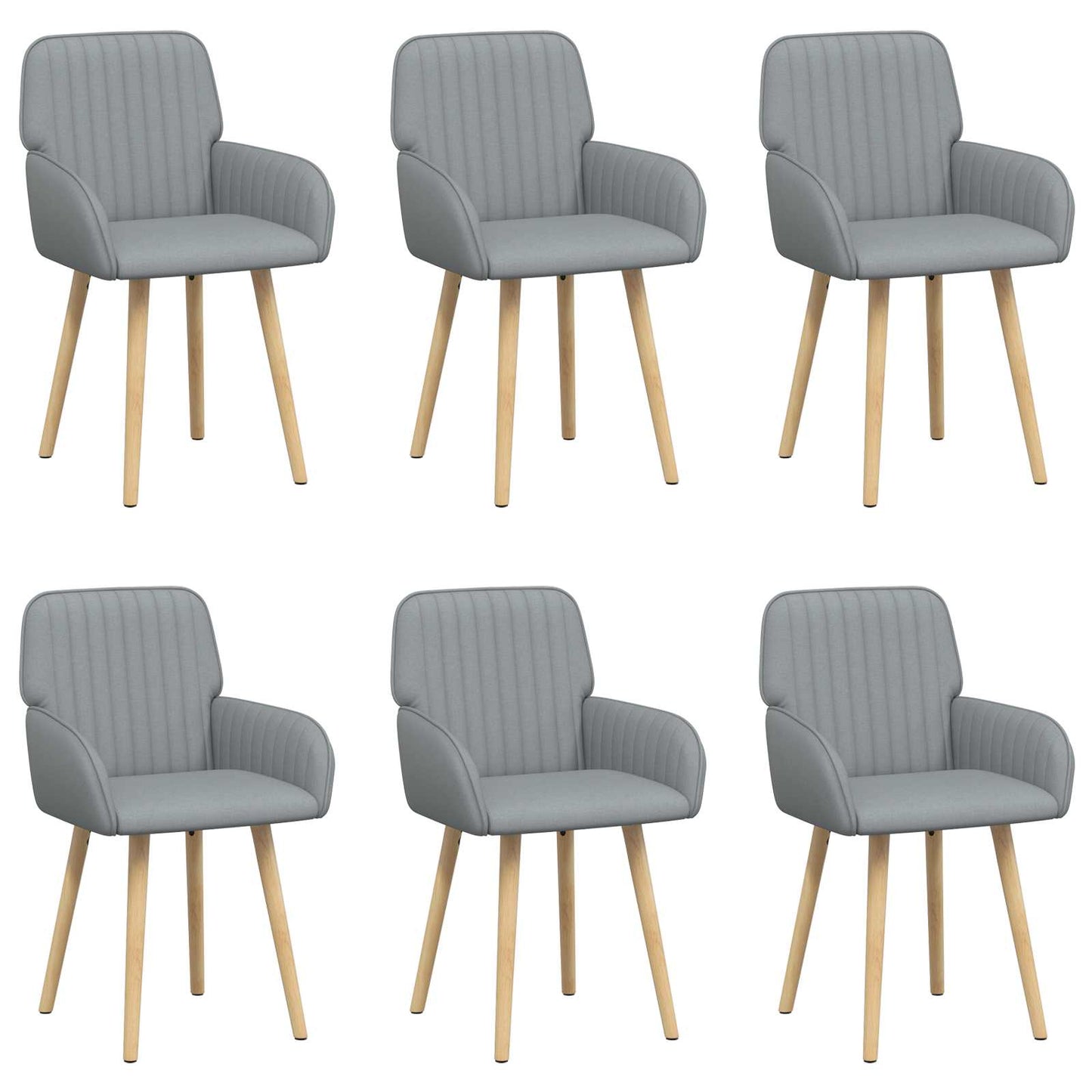 Spisestole 6 pcs Stof Lysegrå 56,5 x 50 x 87,5 cm