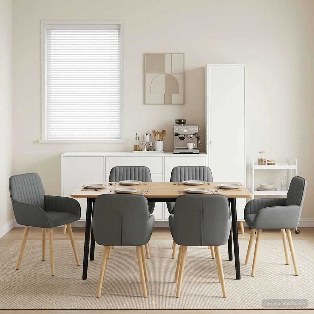 Spisestole 6 pcs Stof Mørkegrå 56,5 x 50 x 87,5 cm