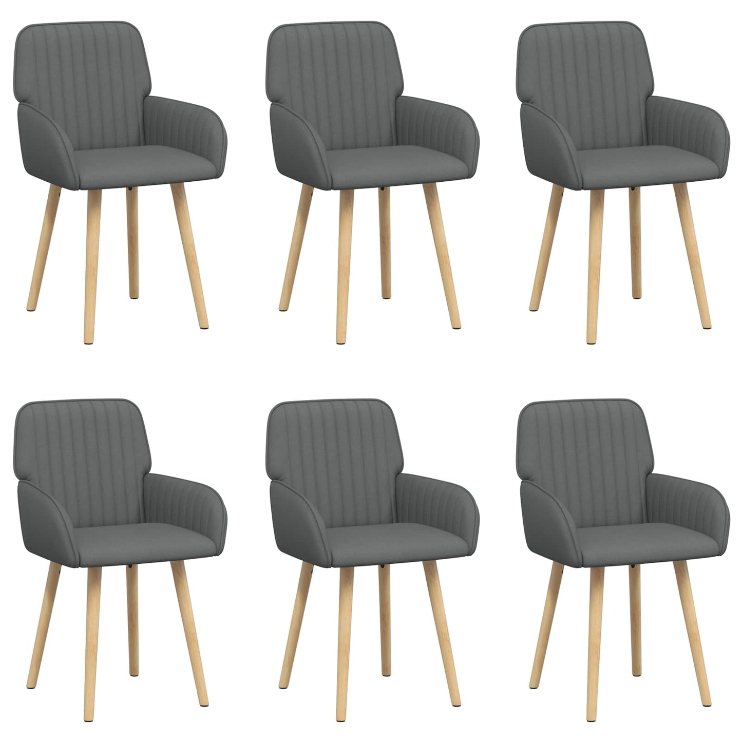 Spisestole 6 pcs Stof Mørkegrå 56,5 x 50 x 87,5 cm