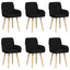 Spisestole 6 pcs Stof Sort 56,5 x 50 x 87,5 cm
