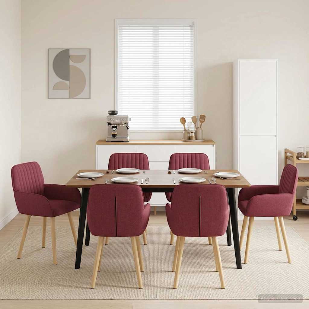 Spisestole 6 pcs Stof Vinrød 56,5 x 50 x 87,5 cm