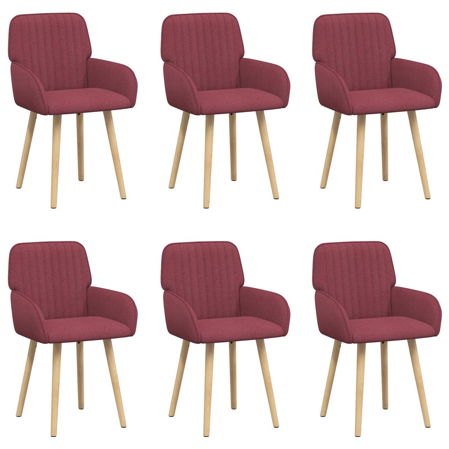 Spisestole 6 pcs Stof Vinrød 56,5 x 50 x 87,5 cm