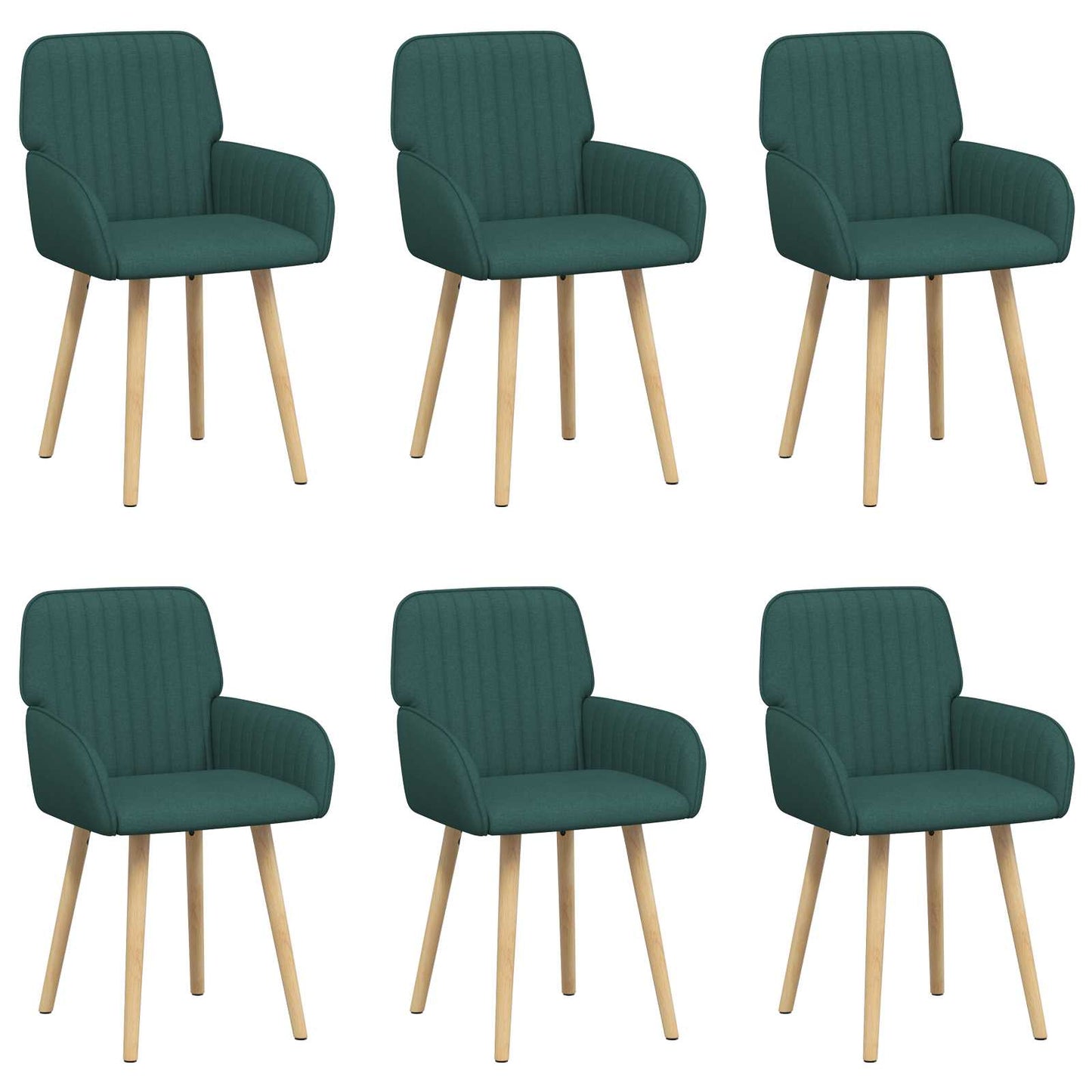 Spisestole 6 pcs Stof Mørkegrøn 56,5 x 50 x 87,5 cm