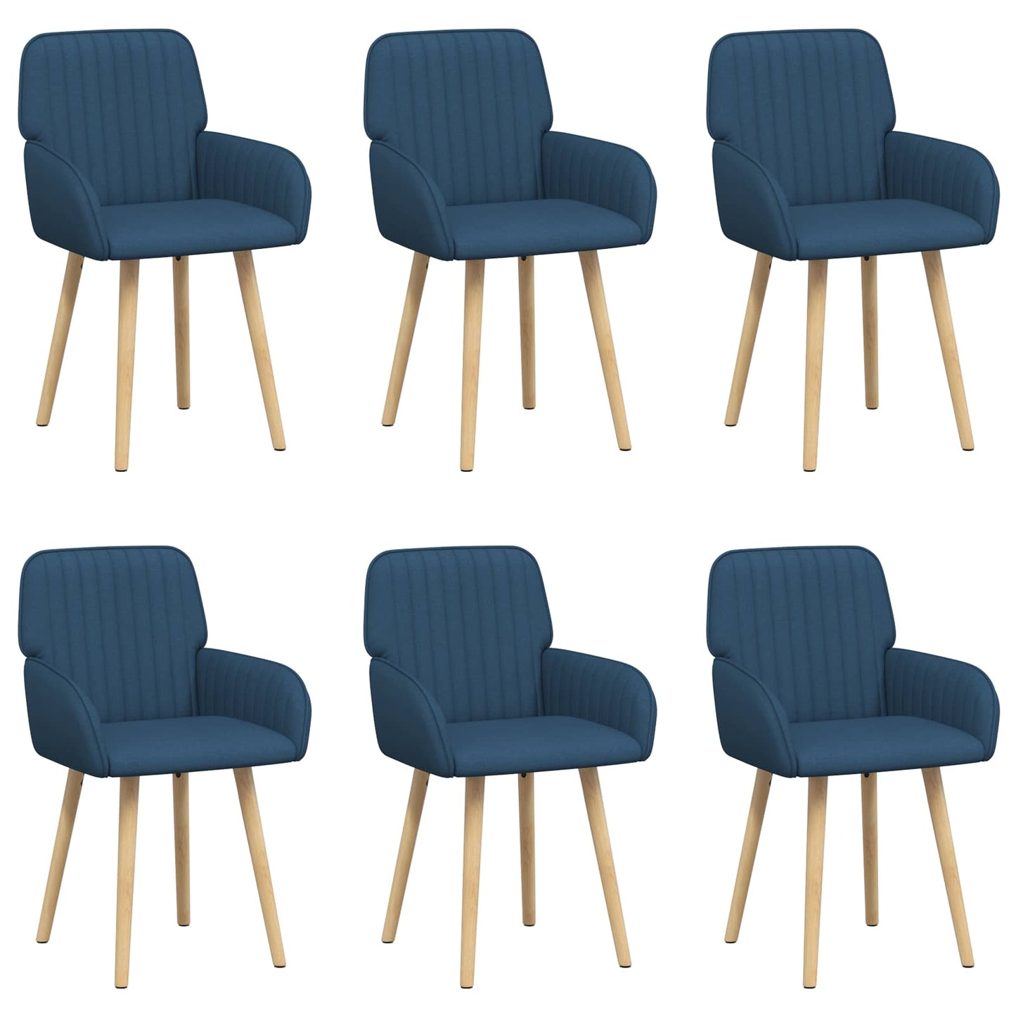 Spisestole 6 pcs Stof Blå 56,5 x 50 x 87,5 cm