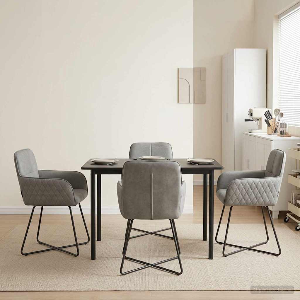 Spisestole 4 pcs Fløjl Lysegrå 59 x 56,5 x 86 cm