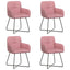 Spisestole 4 pcs Fløjl Lyserød 59 x 56,5 x 86 cm