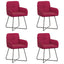 Spisestole 4 pcs Fløjl Vinrød 59 x 56,5 x 86 cm