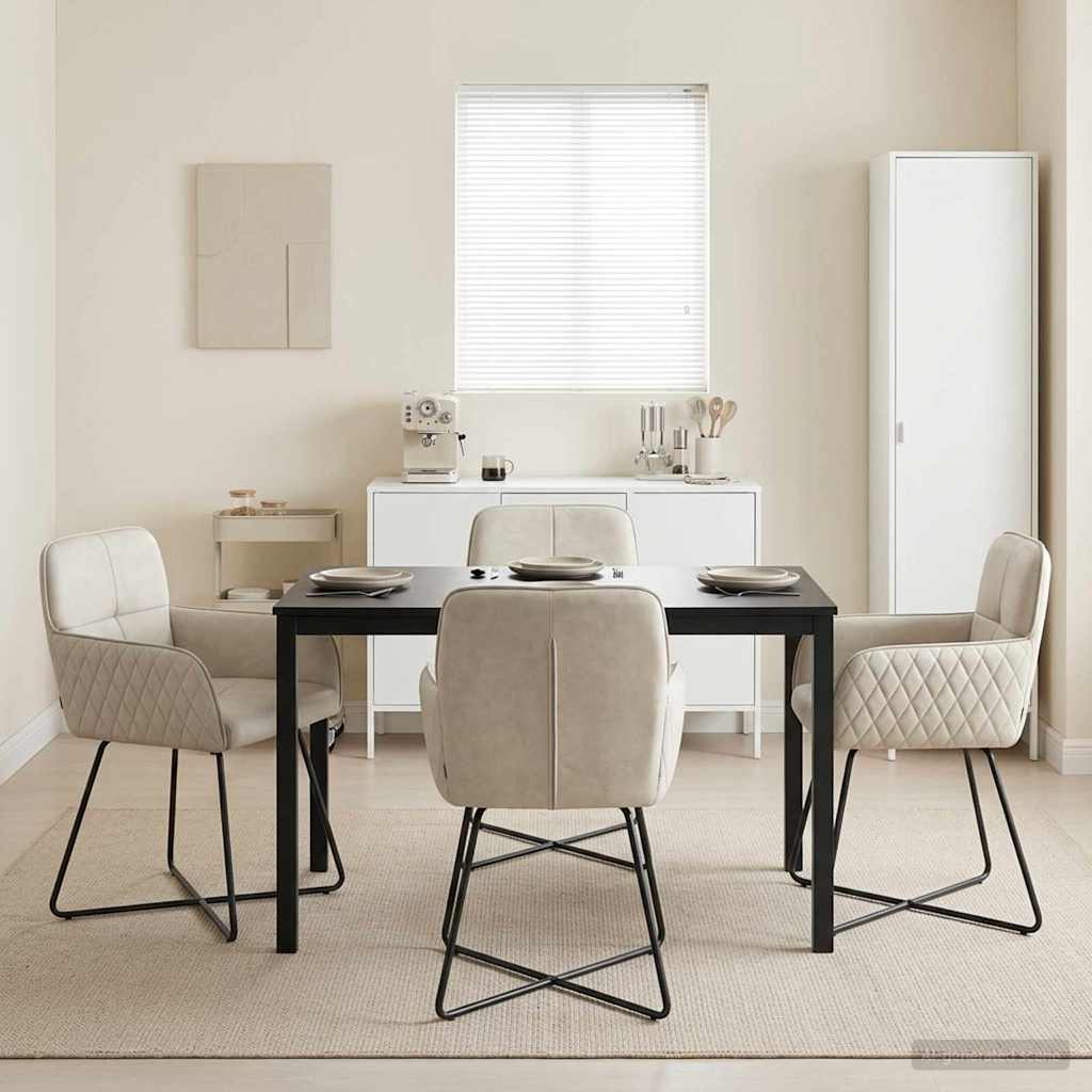 Spisestole 4 pcs Fløjl Cremefarvet 59 x 56,5 x 86 cm