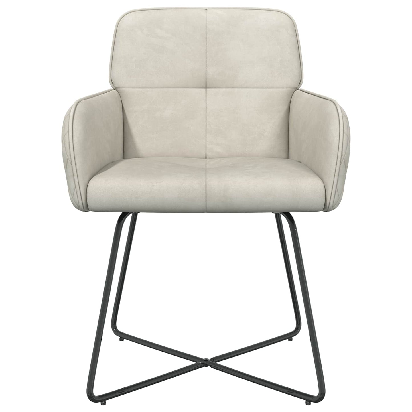 Spisestole 4 pcs Fløjl Cremefarvet 59 x 56,5 x 86 cm
