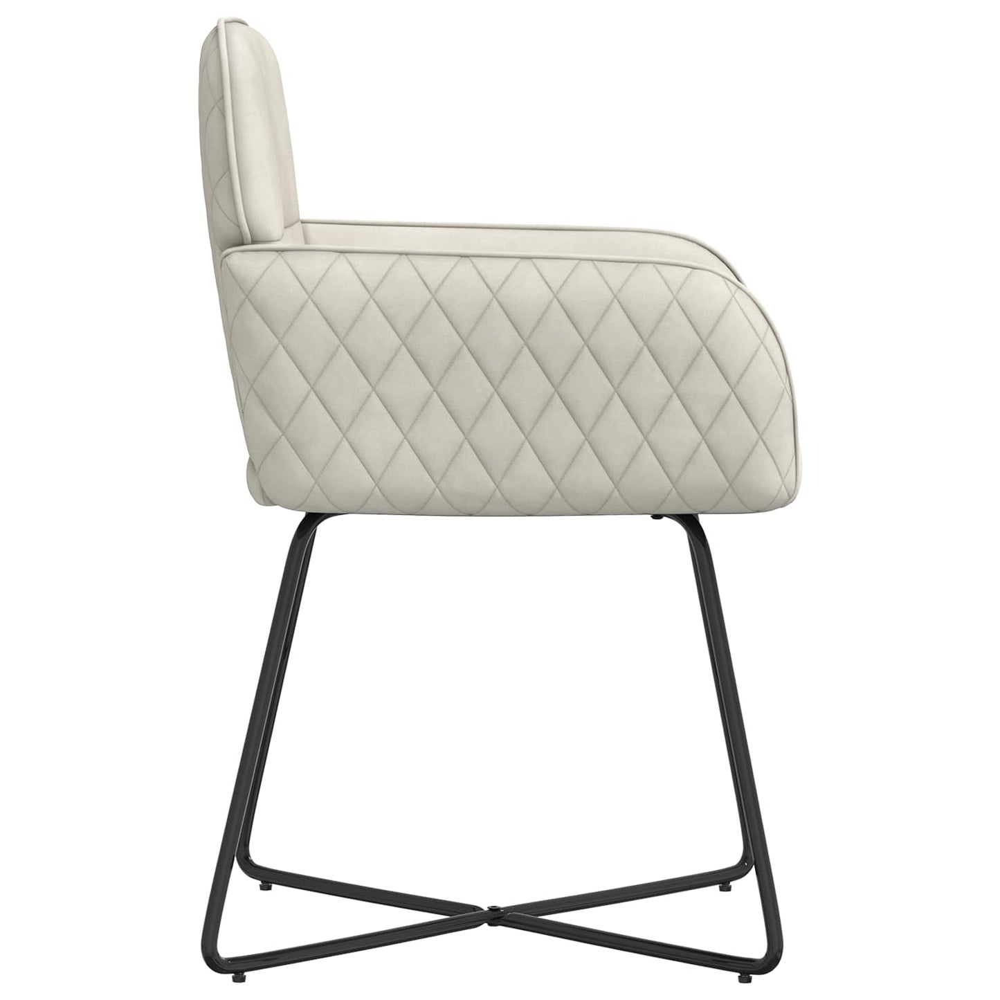 Spisestole 4 pcs Fløjl Cremefarvet 59 x 56,5 x 86 cm