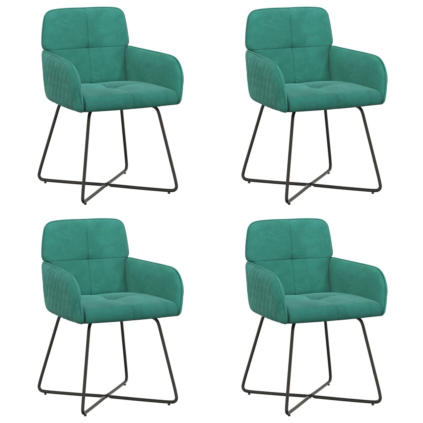 Spisestole 4 pcs Fløjl Turkis 59 x 56,5 x 86 cm